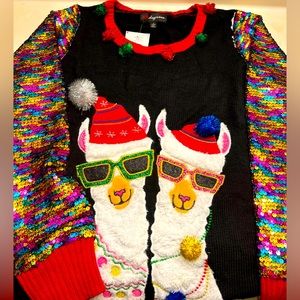 Fun Christmas party style sweater.. size Large